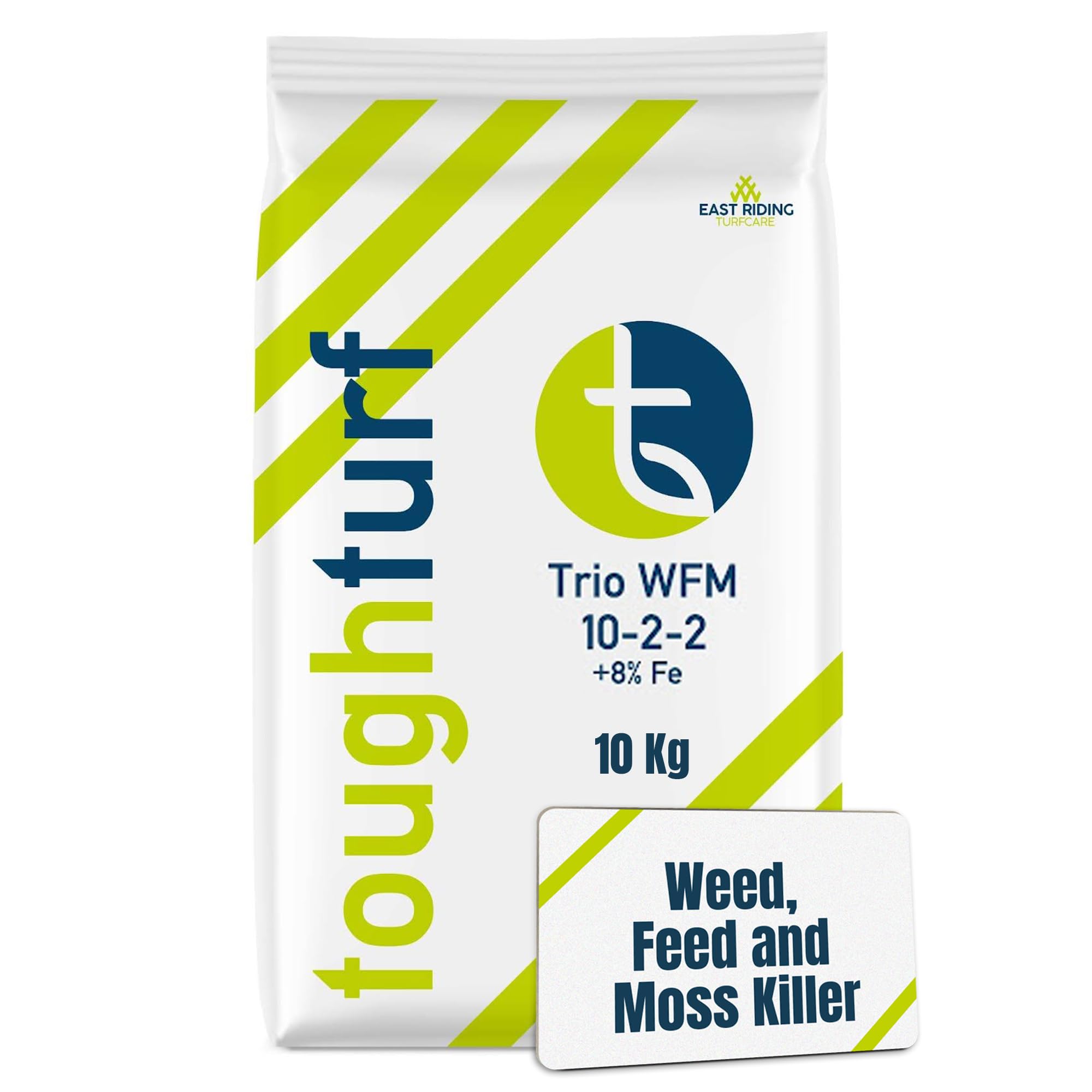 ToughTurf Trio - Lawn Feed Weed and Moss Killer - 10kg Bag - Powerful Triple-Action Weed, Feed & Moss Killer for Lawns - Eliminates Weeds and Moss While Boosting Turf Growth - 10kg Covers 285m²