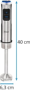 Paslanmaz çelik püre çubuğu | 850 Watt | LED ışıklı tuşlar | kademesiz performans seviyesi + turbo fonksiyonu | 2 kat paslanmaz çelik bıçak | güçlü DC motor | Smoothie makinesi | püre çubuğu | çubuk mikser