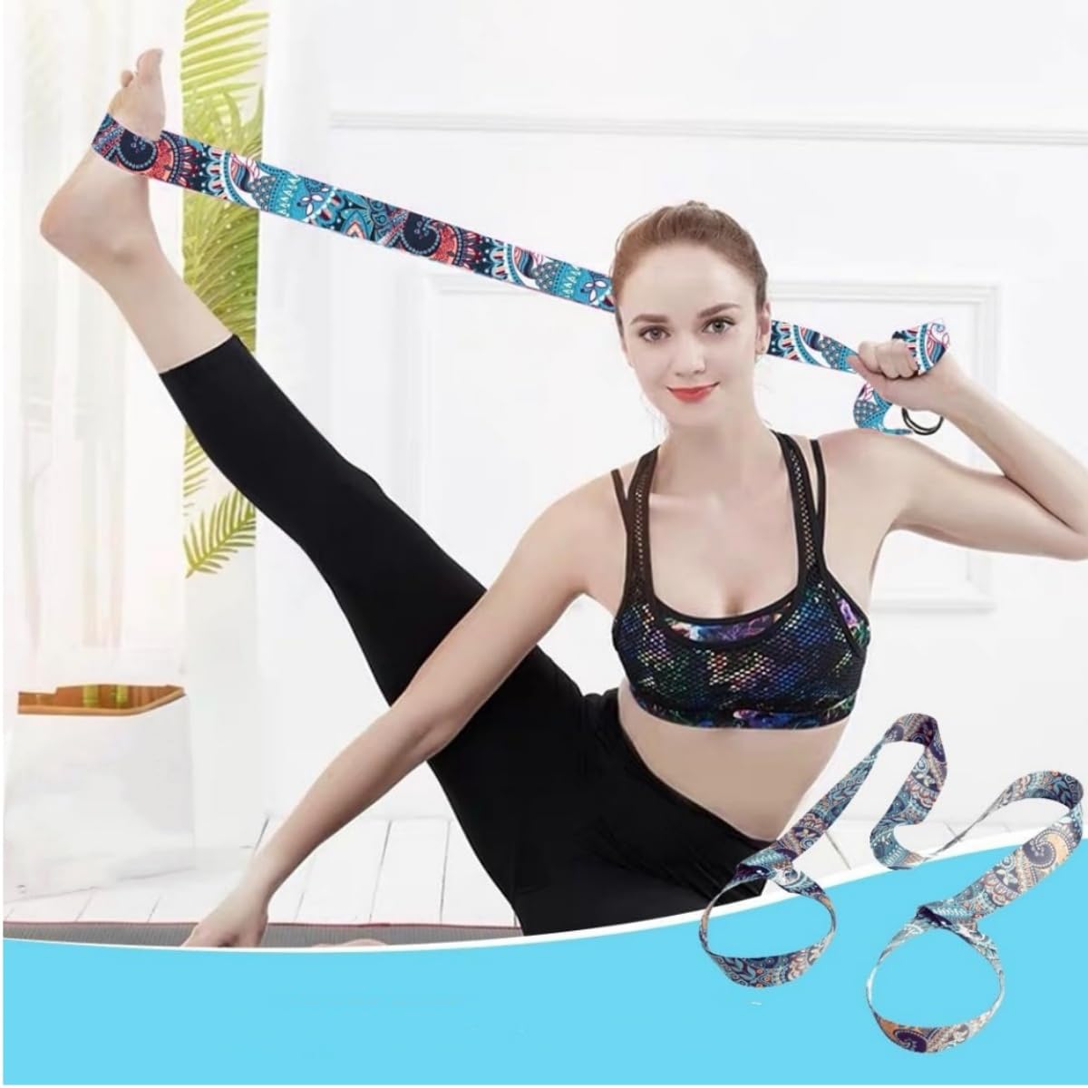 Yogamatte Tragegurt, Verstellbarer Tragegurt für Yogamatten, Elastischer Yoga Gurt für Pilates, Dehnen und Fitness, Grün, Nylon + Polyester, Webbing, Adjustable, Schnalle
