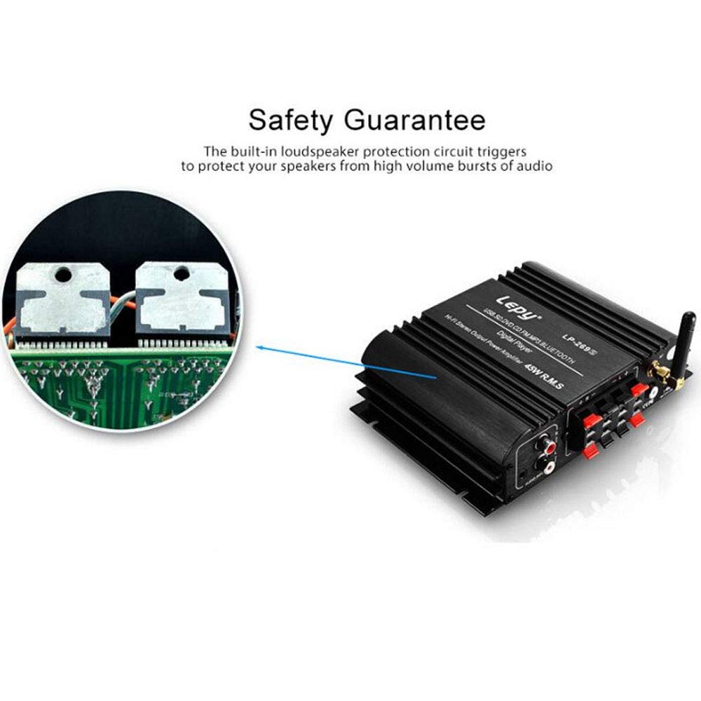 PolarLander Bluetooth HiFi Digital Amplificateur stéréo 4 canaux puissant son compatible avec haut-parleur ordinateur moto