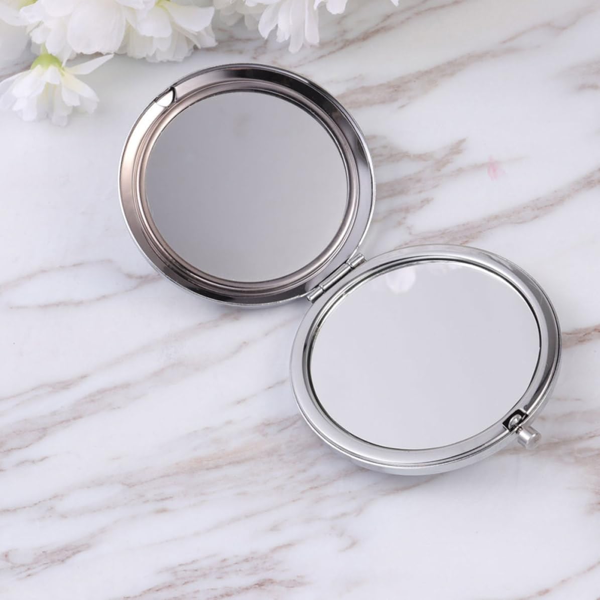 TOYANDONA 10 Piezas Espejo Compacto de Maquillaje de Doble Cara, Plegable, de Metal y Vidrio, Ligero y Elegante para Llevar Bolso o Viajes de Mujeres