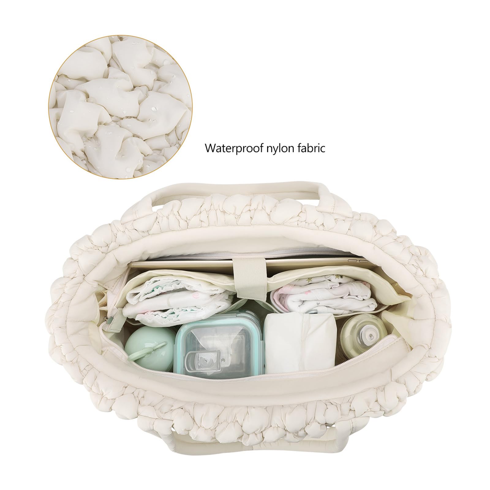 Wasserabweisende Wickeltasche für Mütter, großes Fassungsvermögen und leichtes Design mit mehreren Taschen für Reiseutensilien, geräumiger Windel Organizer
