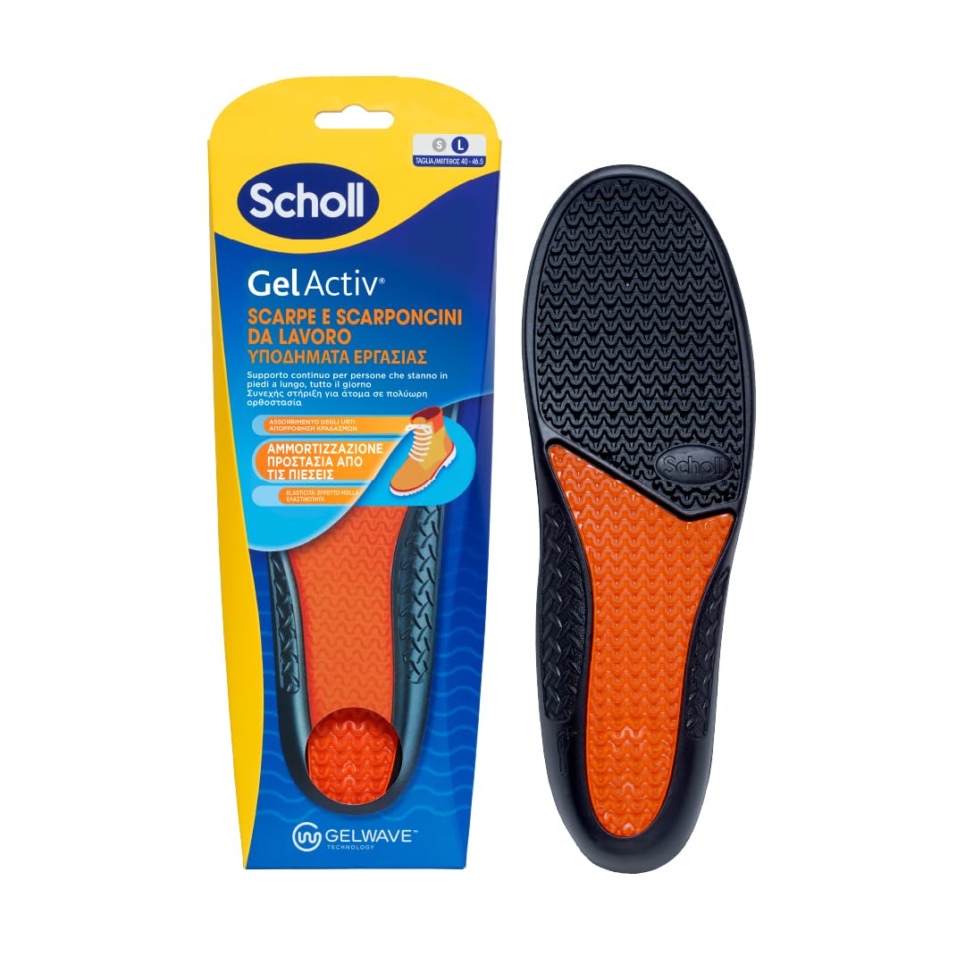 Dr. Scholl's Solette GelActiv Scarpe e Scarponcini da Lavoro  Solette con Tecnologia GelWave Ammortizzante  Supporto Continuo per Persone che Stanno in Piedi a Lungo  Taglia 40-46.5