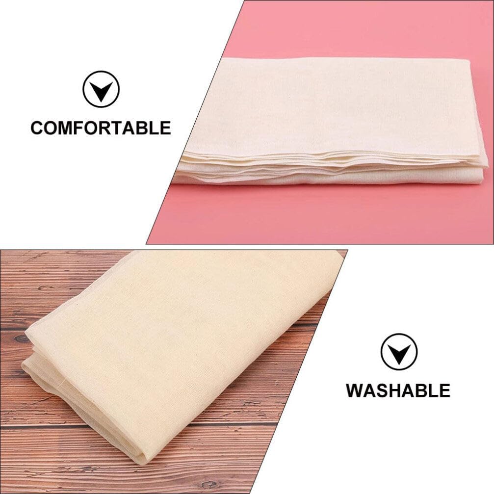 3pcs Cotton Cheese Cloths Reusable Kitchen Filter Fabric Beige