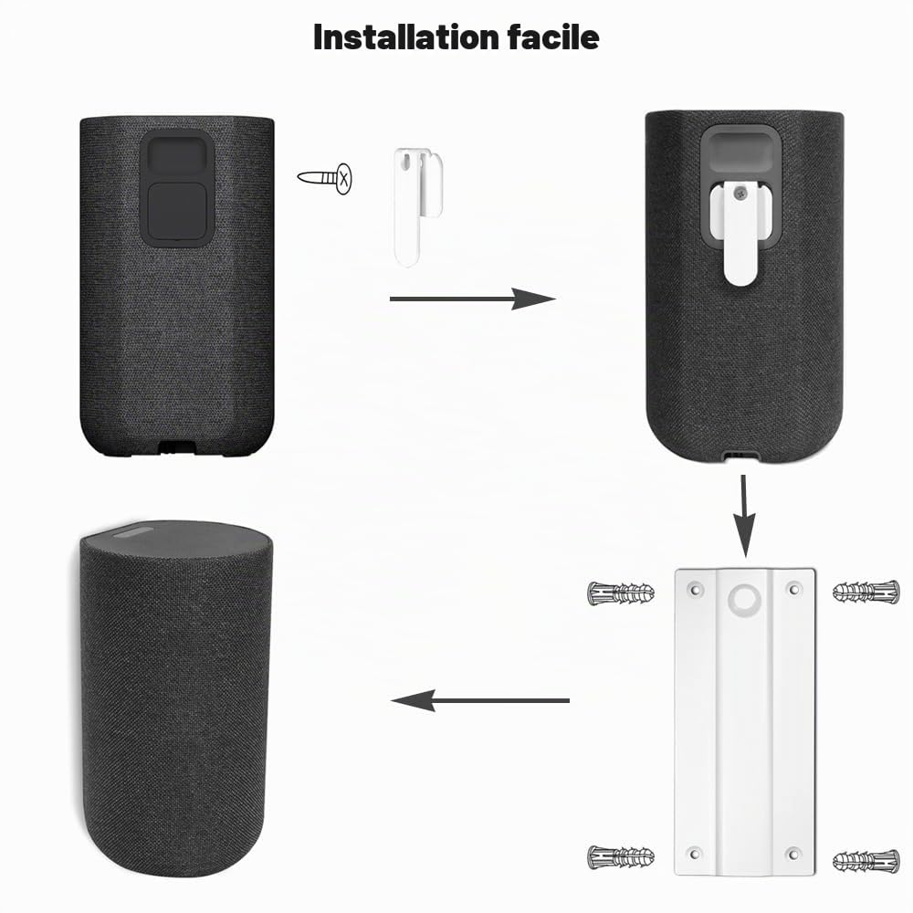 Lot de 2 supports muraux pour haut-parleurs arrière sans fil SONY SA-RS5, support de barre de son surround en métal, accessoires de montage audio domestique (blanc)