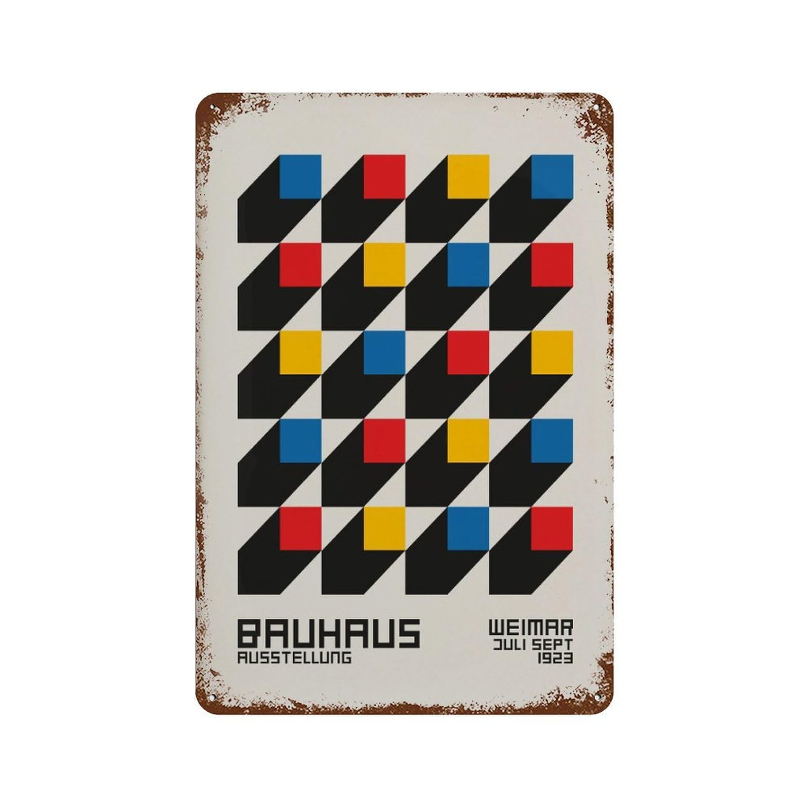 xiaoxiaoshen Bauhaus Exhibition Geometric4 Wall Decor Art Metal Tin Poster Modern Home Decor Art Home Bar Shop Decorations Vintage Sign 30x20cm