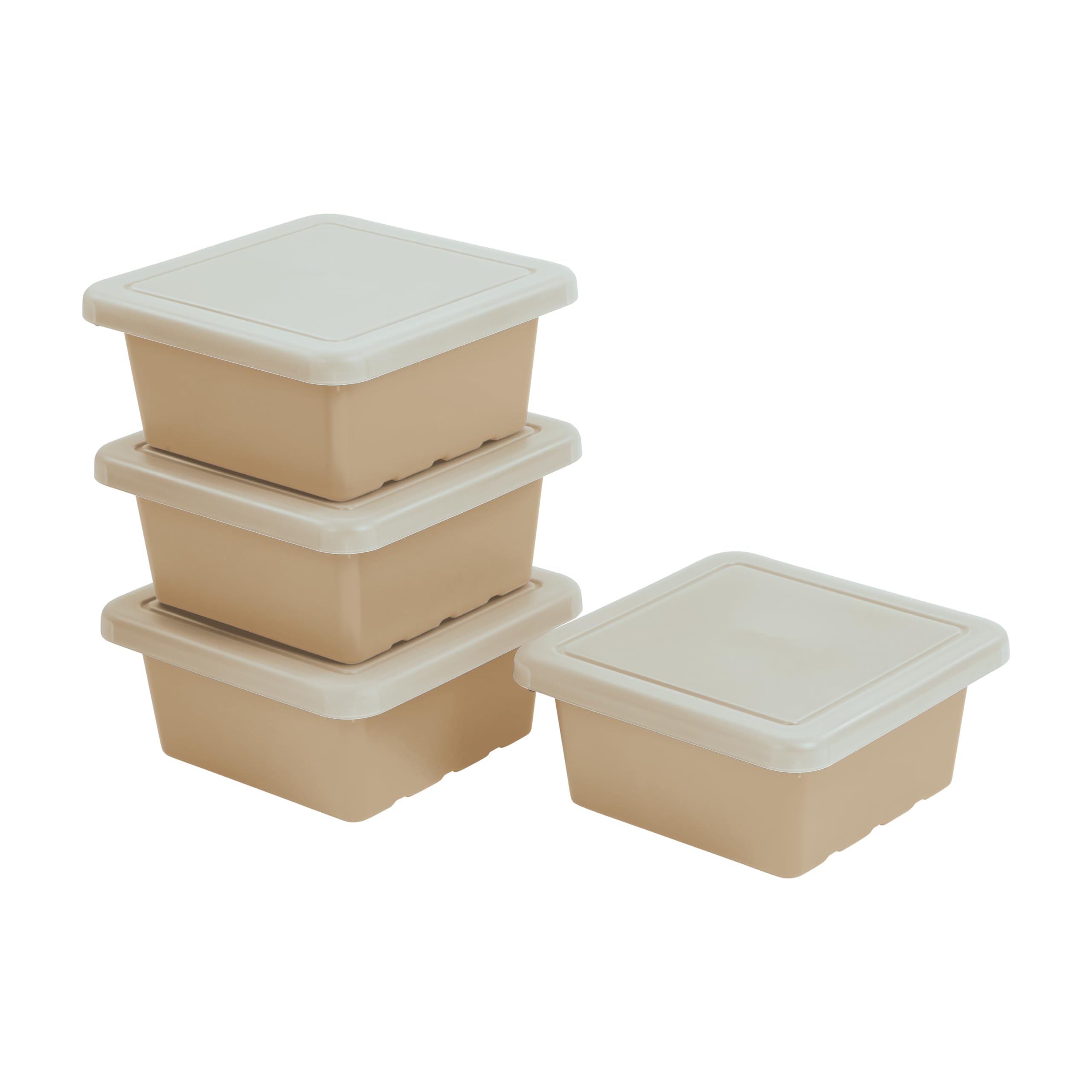 Bacs de rangement sable pour harmoniser le salon et ranger les accessoires