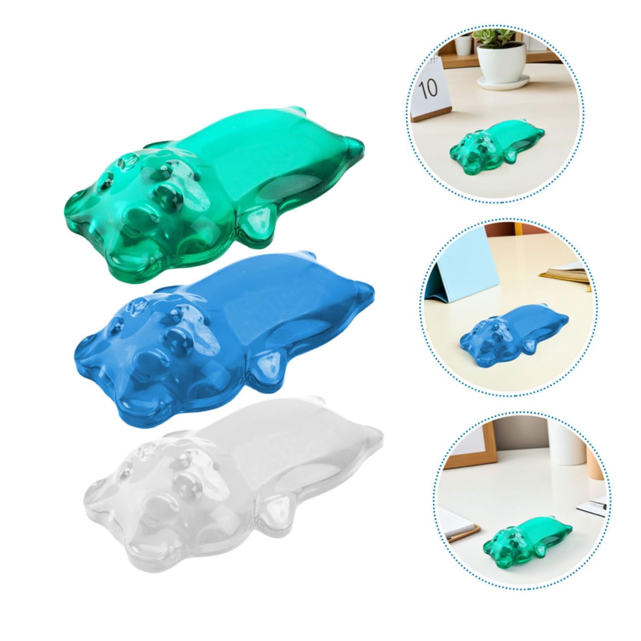 Baluue 3 STÜCKE Ergonomische Silikon handauflage Niedlichem Bär design Weiche Maus handgelenkauflage für Büro und Laptop Rutschfestes Gelkissen zur Unterstützung und Ermüdungsreduktion