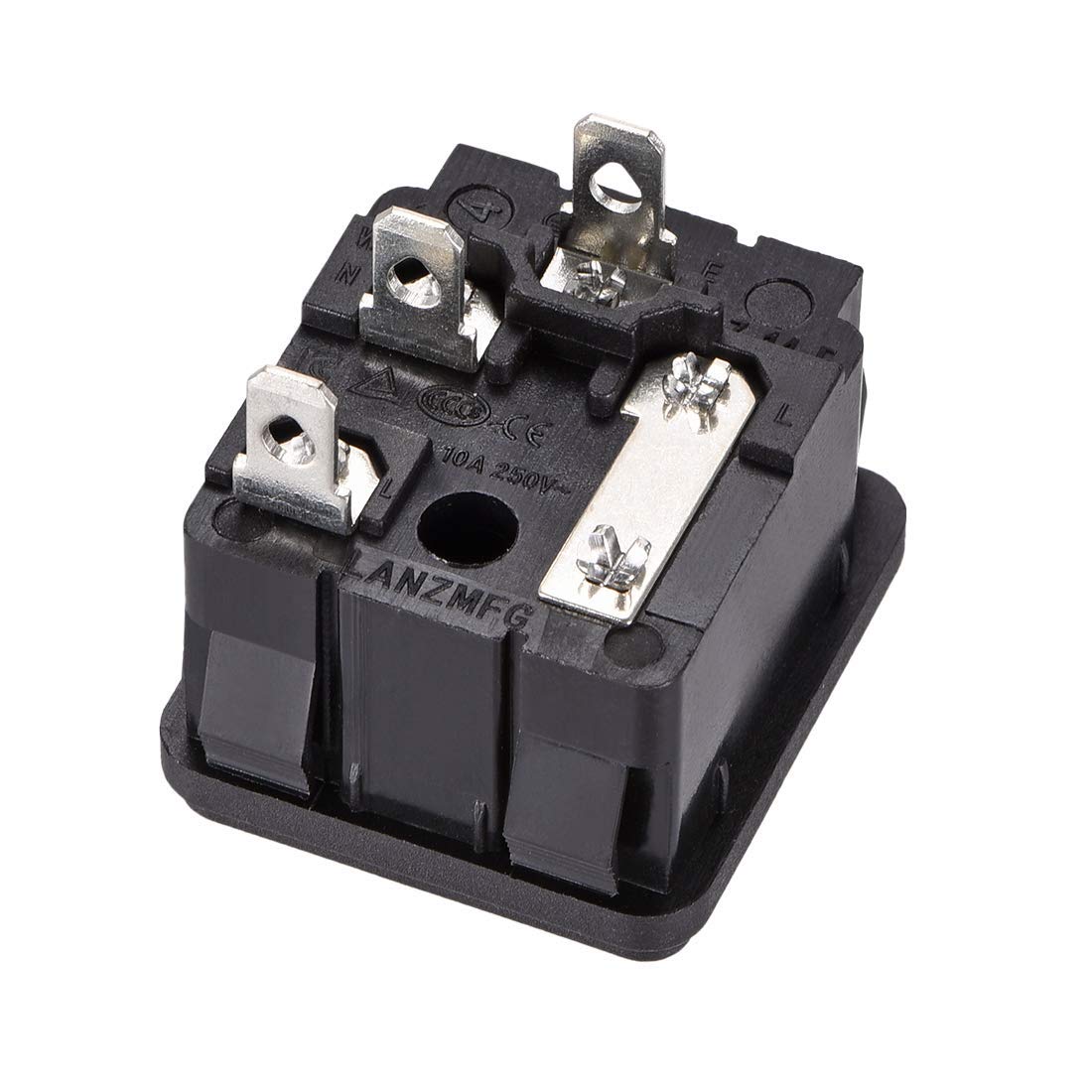 N/A C14 - Adattatore di Presa di Montaggio su Pannello AC 250 V, 10 A, 3 Pin, Presa IEC Dritta, 1 Pezzo
