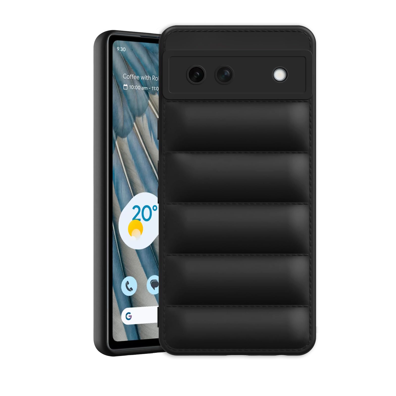 Amazon Brand - Solimo Puffer Case Camera Protection Soft Back Cover for Google Pixel 7A - Black (B0CQT7LDTL) Amazon Price History, Amazon Price Tracker