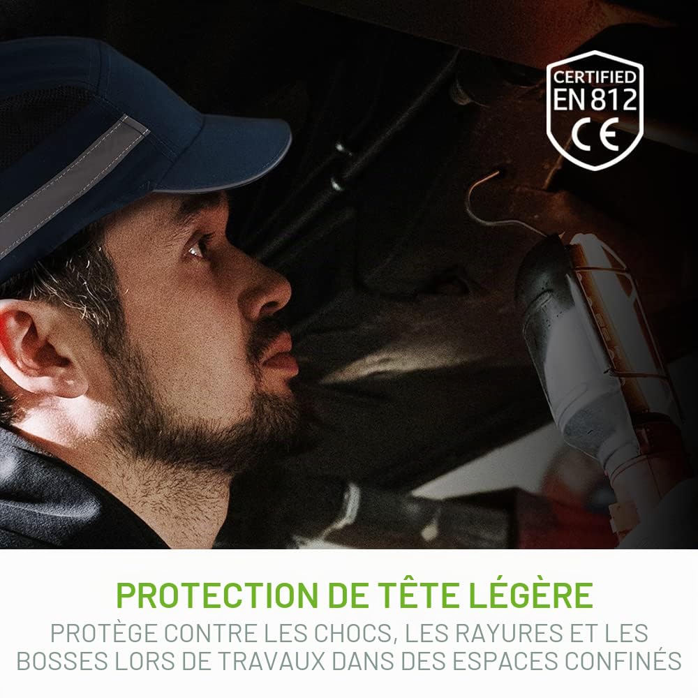 GREEN DEVIL Casquette de sécurité Style Baseball avec Coque Rigide en ABS, Respirante, légère, Anti-Choc