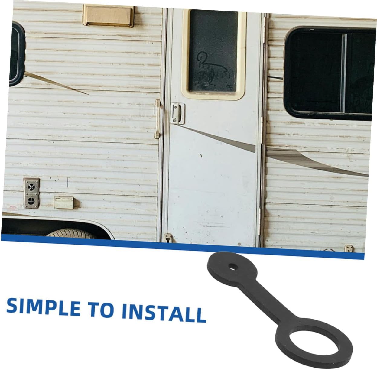 MAGICLULU 4Pcs Rv Shower Door Latch Strap Durable Silicone Rv Trailer Accessories for Securing Camper Bathroom Doors Easy Installation Reliable Safety for Travel Trailers