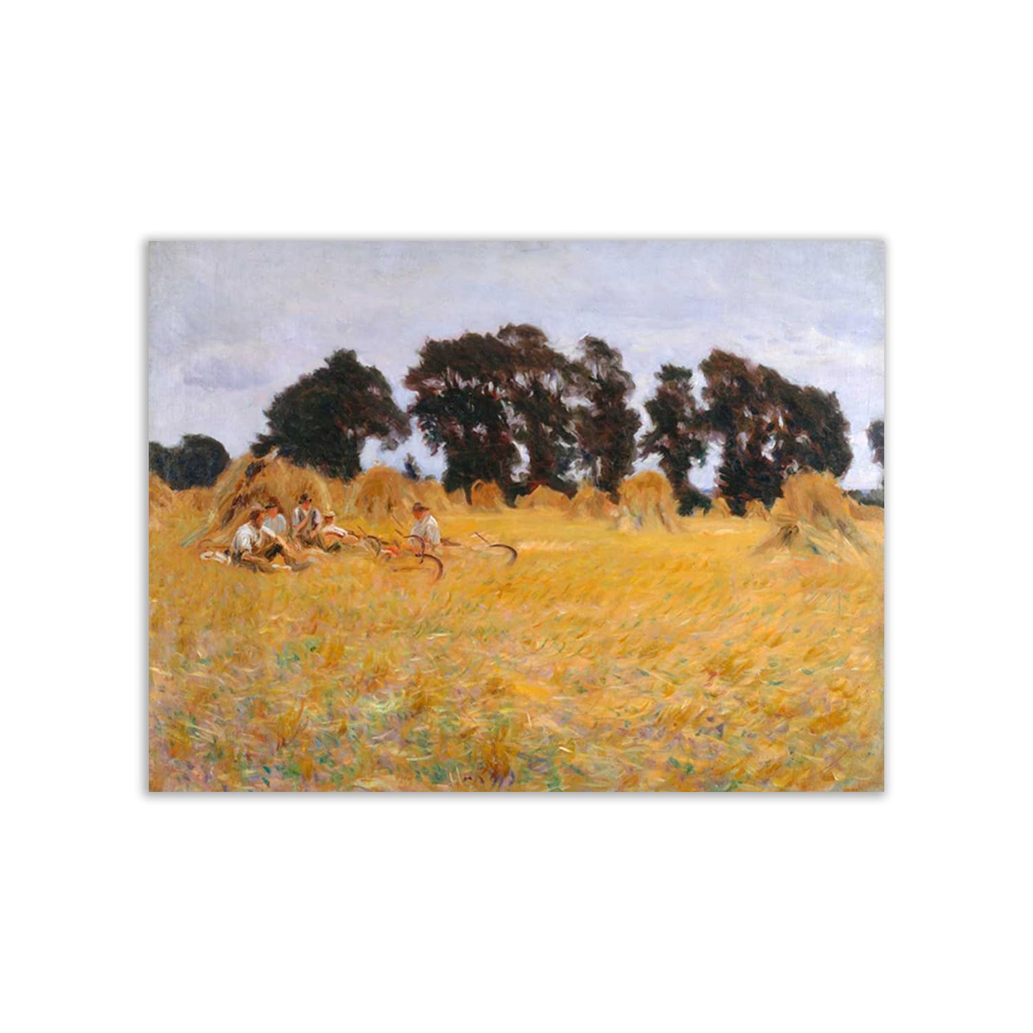 DìMò ART Stampa su Carta Poster John Singer Sargent Reapers resting in a Wheat Field misura 120x90 cm