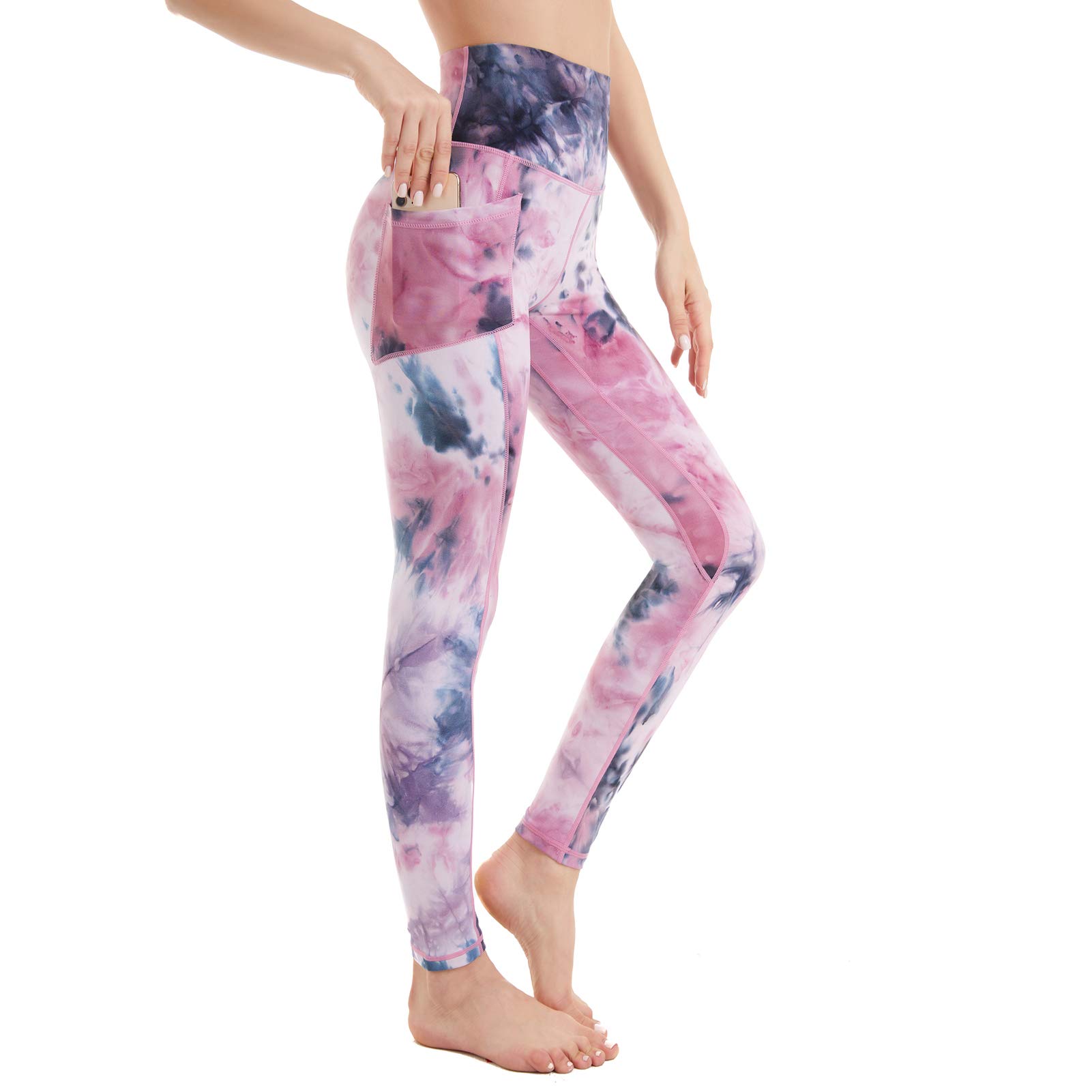 Devirld Womens Leggings with Pockets Tummy Control, High Waisted Yoga Pants Gym Workout Legging for Women