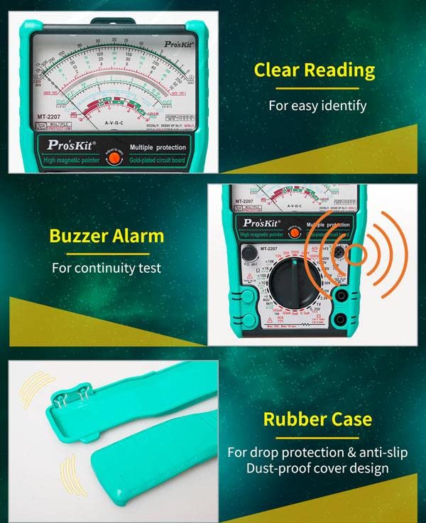 Image of MT-2207-C Analog Multimeter - Protective Function, Quality Meter for Accurate Electrical Measurements