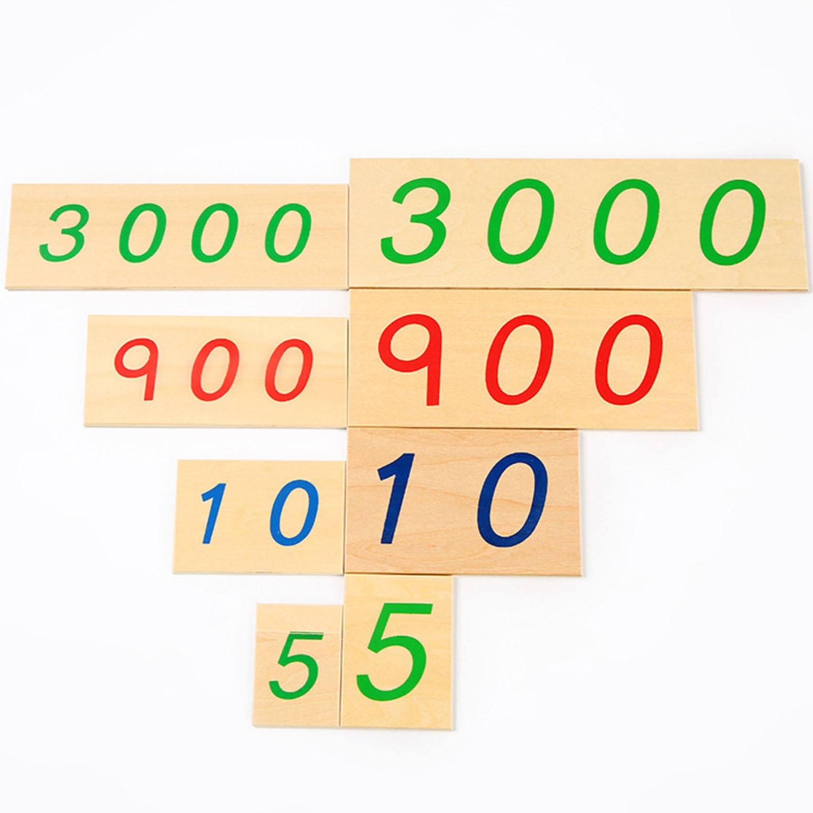 Zabawka Matematyczna Montessori Duże/Małe Karty Liczb 1-9000, Drewniane Materiały do Wczesnej Nauki Matematyki,Big