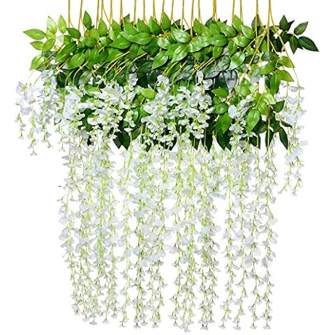 8pcs GreenDec Artificial Wisteria Vine Garland Cover