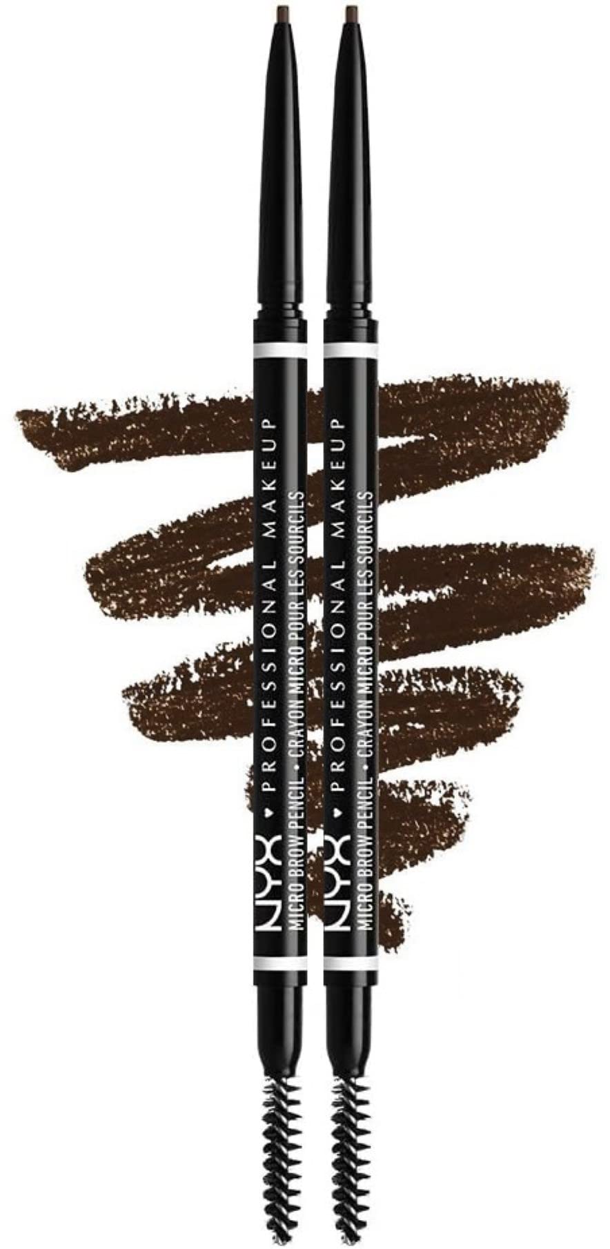 NYX Professional Makeup Lápiz de cejas perfectas Micro Brow Pencil, Dos lados: cepillo espiral y lápiz de cejas automático, Fórmula vegana, Tono: Espresso