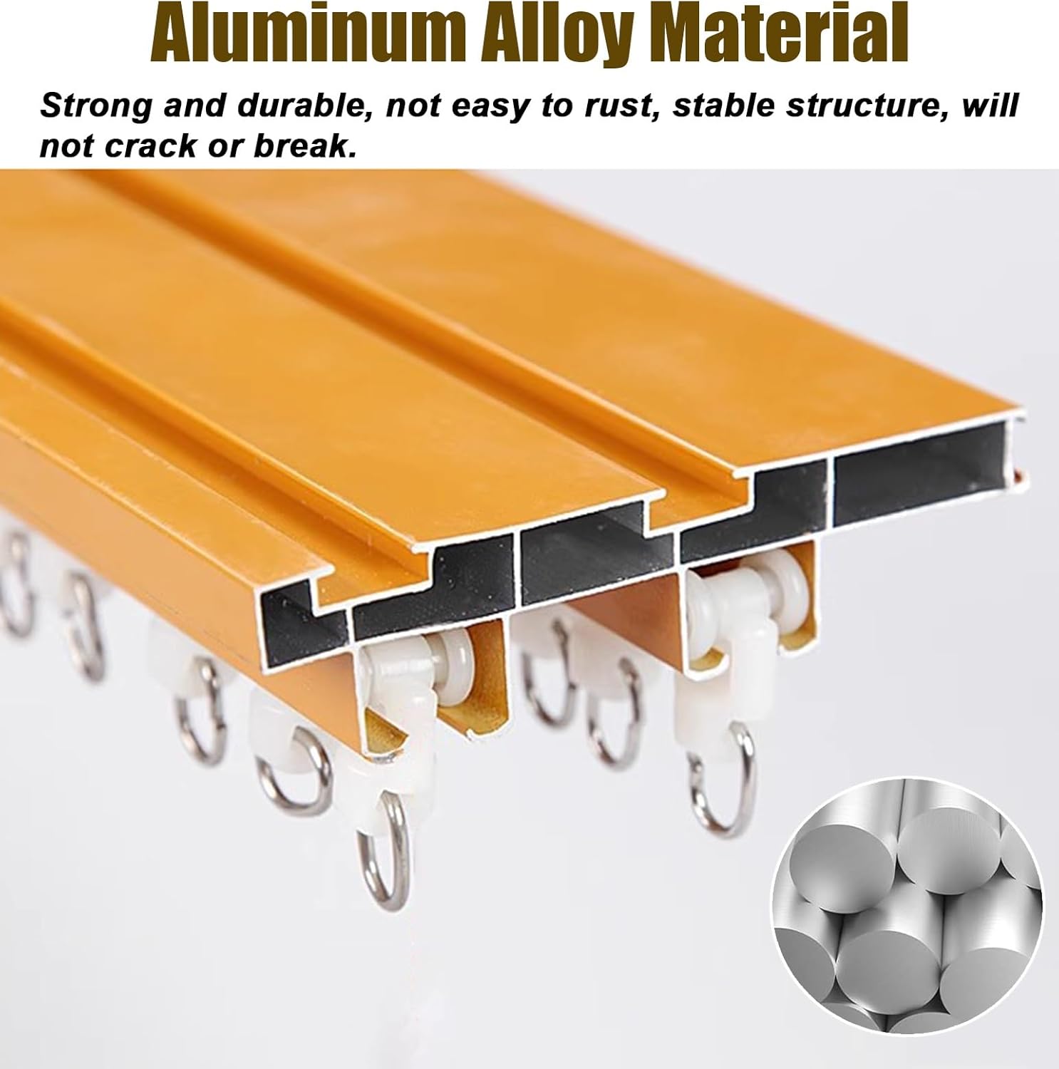 Retro Wood Grain Curtain Pelmet Box with Track - Decorative Ceiling-Mounted Curtain Rail System for Bay Windows, Hidden Valance, 1.1m/3.6ft Length