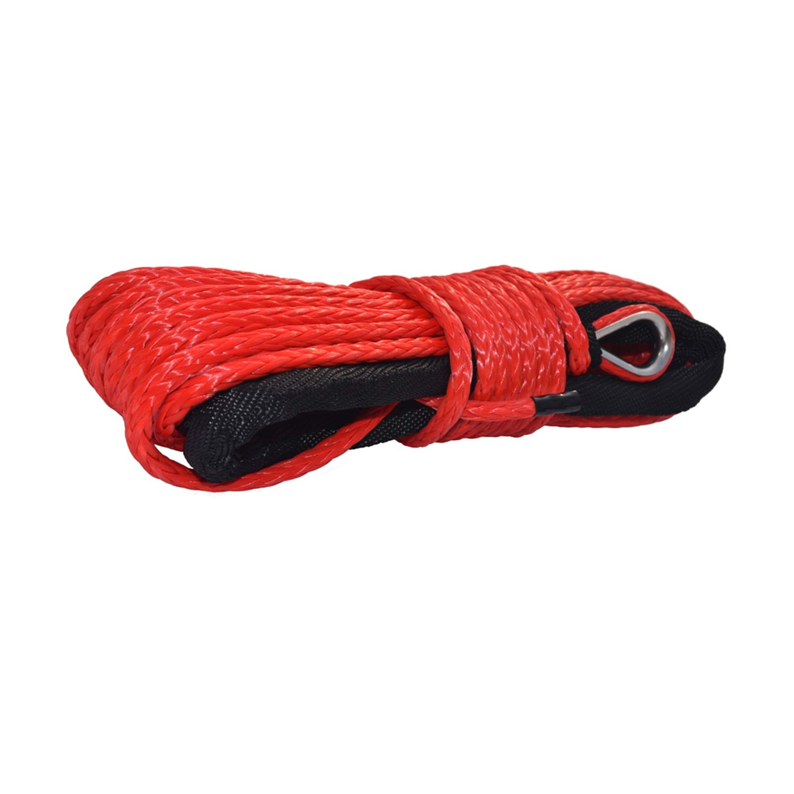 Winch Rope, 6mm*15m Red ATV Winch Line,Durable UHMWPE Rope for UTV Vehicle Car Motorcycle Off Road 6500LBS,Boat Cable