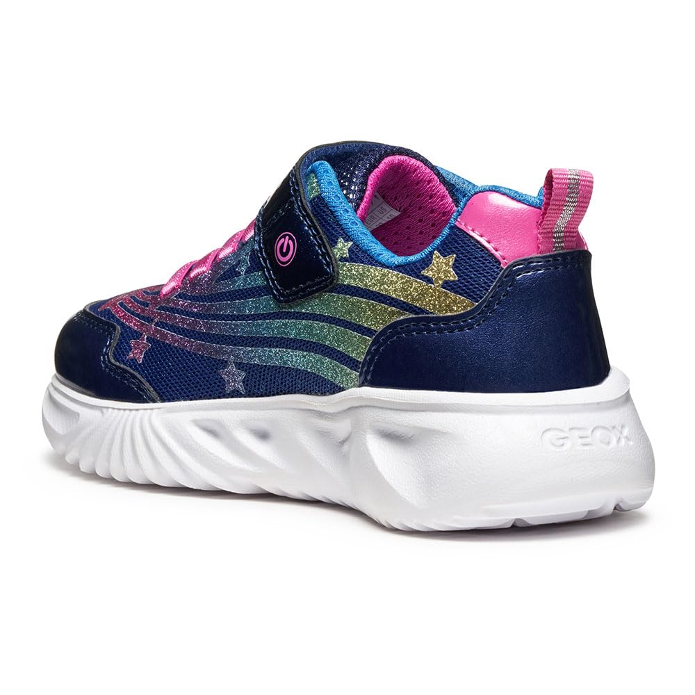 Geox J Assister Girl, Zapatillas, Azul Multicolor, 31 EU