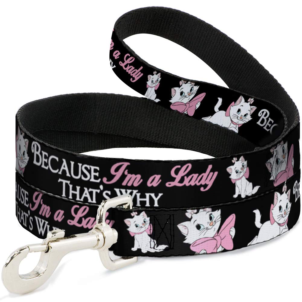 Laisse pour chien Aristocats Marie noire 1,2m x 3,8cm avec motif original Disney Disney