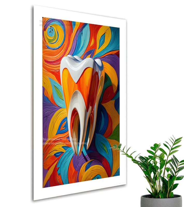 Long Brush tooth Dentist StatusRing Dental Clinic - Poster without frame-image-38