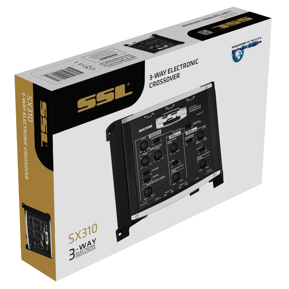 Kit Set para SOUNDSTORM SSL SX310 1 Crossover electrónico de 2/3 vías, Ecualizador, 3 Salidas Delanteras/traseras/subwoofer con Control Remoto de subwoofer Incluido, 1 Pieza