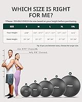 Vista 7 de Trideer Pelota de ejercicio para yoga, pilates y fitness. Equipo de pelota de estabilidad para gimnasio en casa y silla de oficina, accesorios