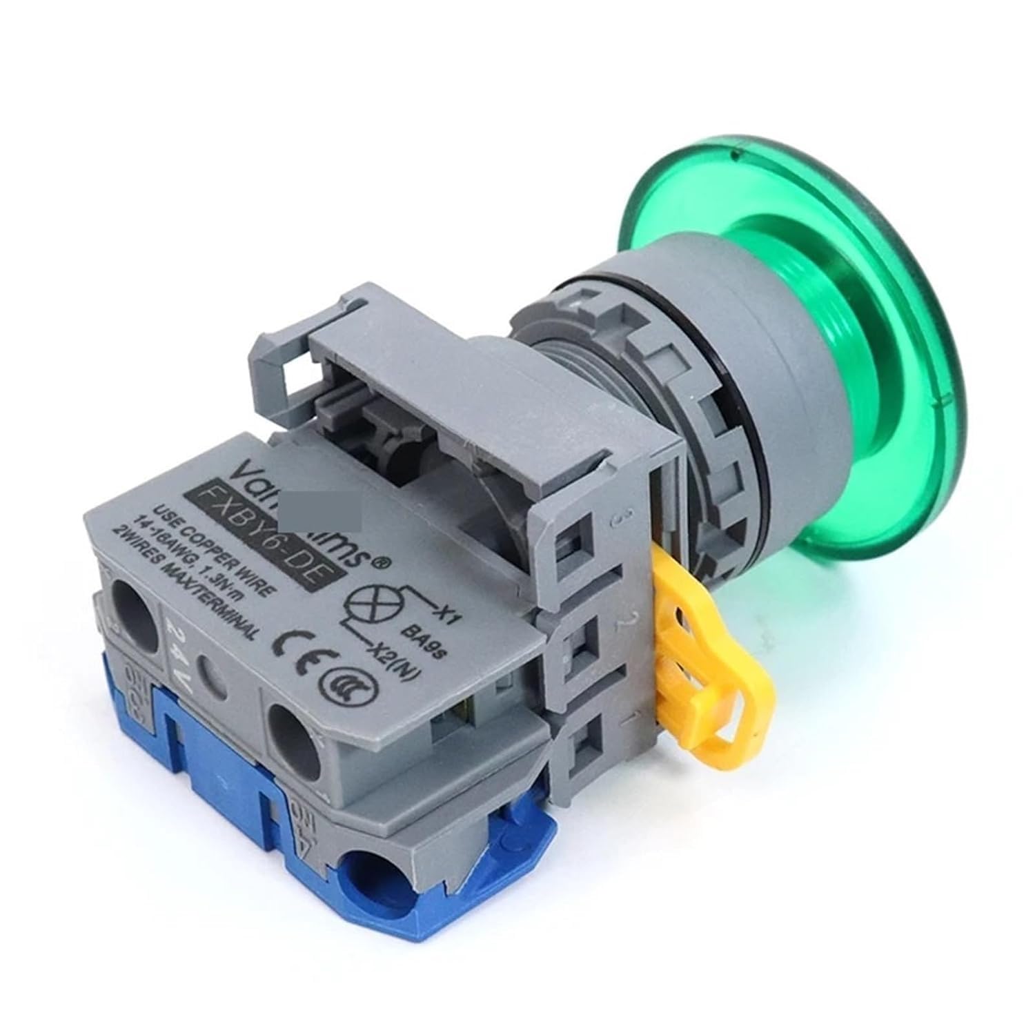 1 Stück Schalter 22 mm FXBY6 Kunststoffschalter mit LED-sofortiger selbstsichernder Leuchttaste 1NO1NC 10A 1 Stück(1NO1NC-MOMENTARY-24V)