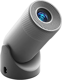Mini Proyector, WiFi BT5.1 Proyector Portátil 300 ANSI, 180°Rotation 200 Pulgadas Proyector, Supportato per Telefono/PC/TV/HDMI/PS5 (Gris)