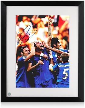 Marco Materazzi Signed Italy Football Photo 2006 Final. Framed