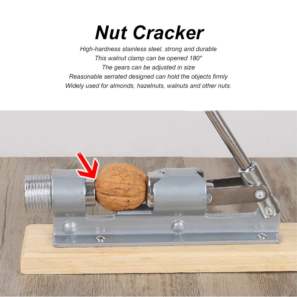 Topyond Heavy Duty Walnut Cracker, Stainless Steel Nut Cracker, Multipurpose Nut Opener Tool, Easy to Use Kitchen Gadget, for Cracking Pecans, Hazelnuts and Macadamia Nuts