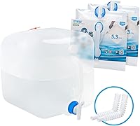 Vista 13 de Jarra plegable para almacenamiento de agua, 4×5.3 galones, sin BPA, para camping, senderismo, caravana al aire libre y emergencia, contenedor