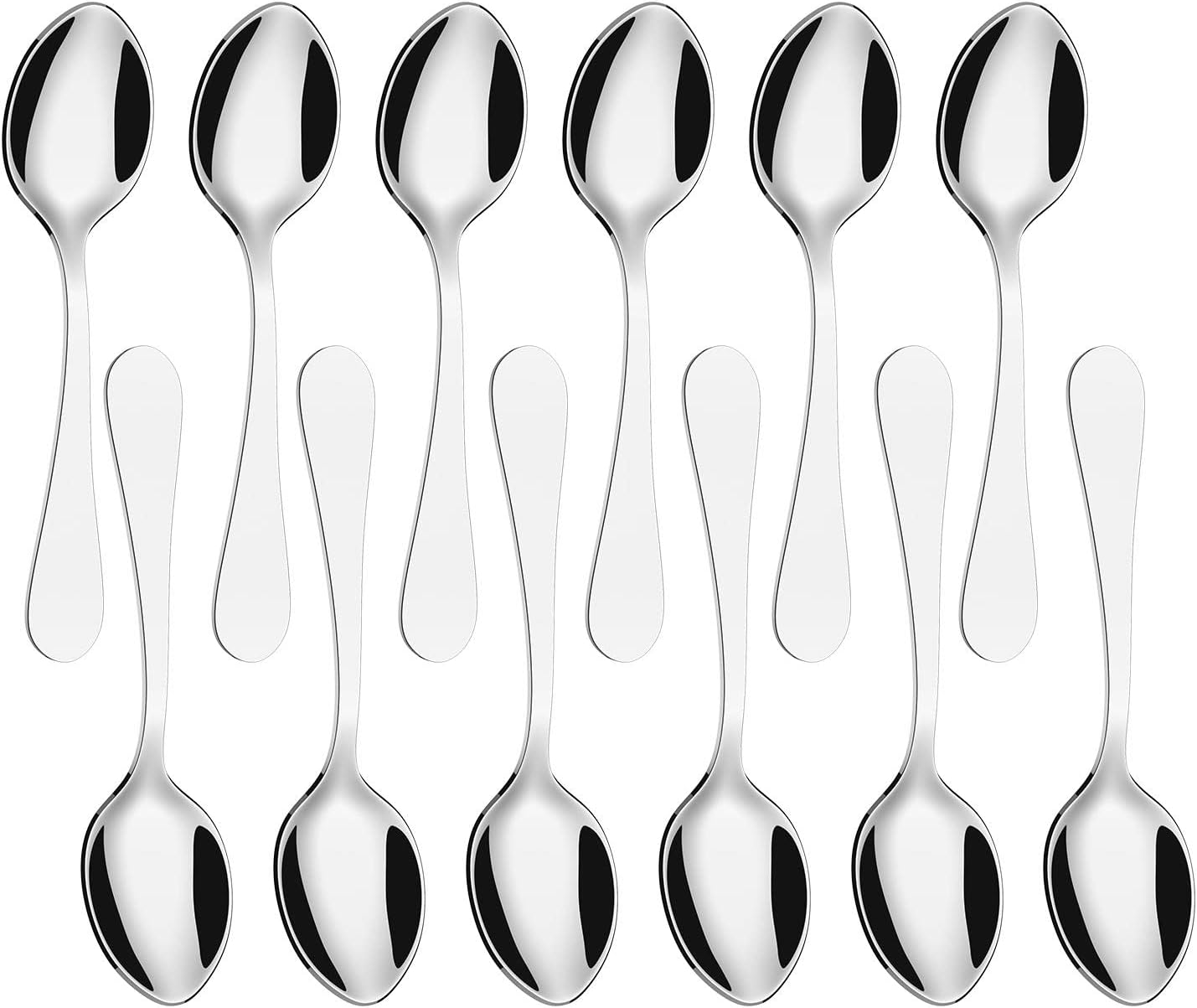 Vinsani Tea Spoons, Set of 12 Stainless Steel Teaspoons