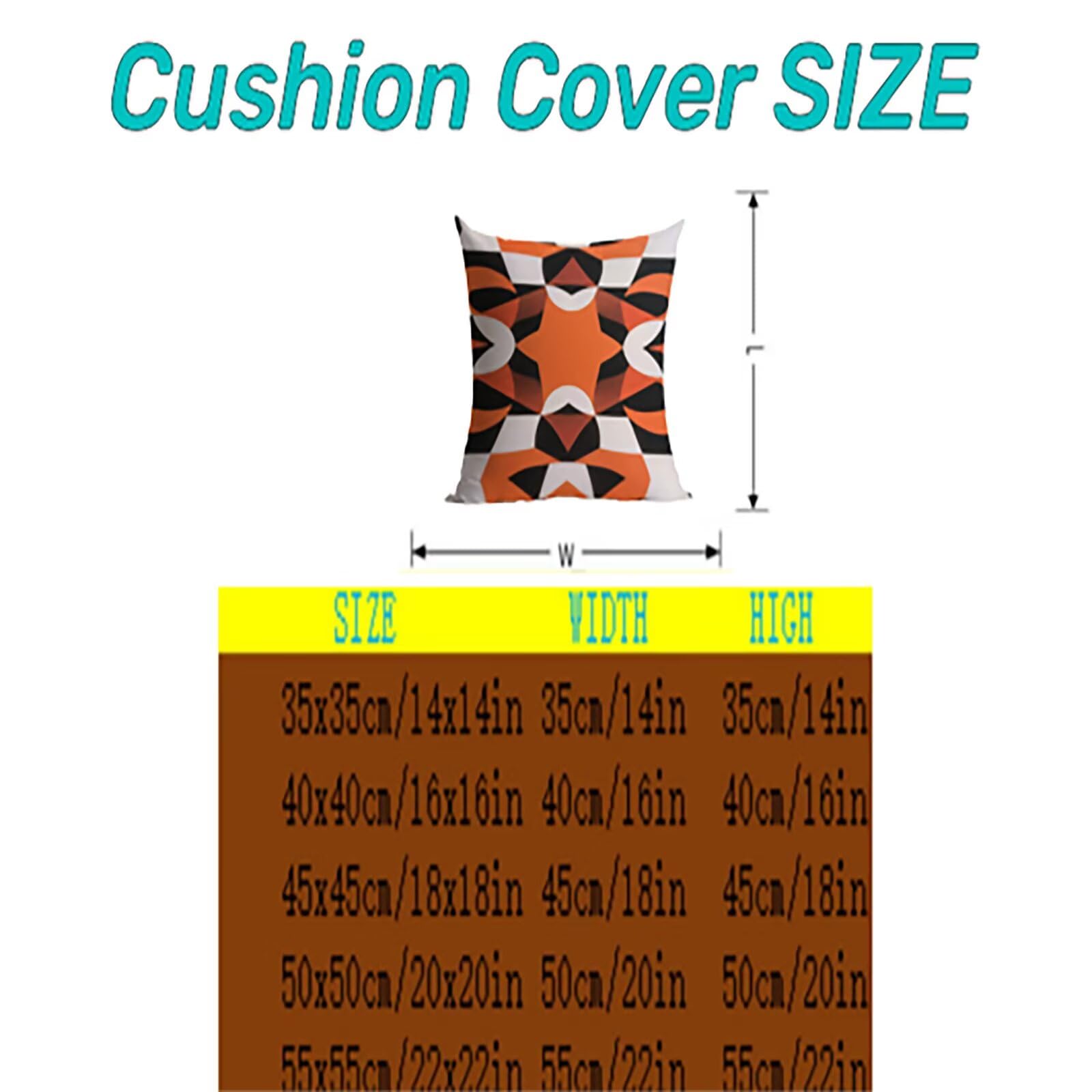 Orange and Black Outdoor Kissenbezug 50x50cm Kopfkissenbezug THDZ-3506