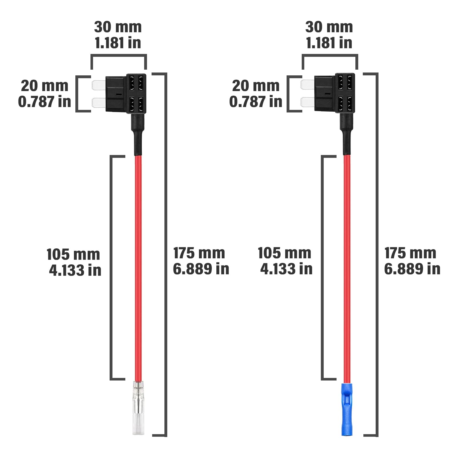 ALLECIN Standard Fuse Tap Piggy Back Fuse Holders 12V Adapter Add a Circuit Wire with STANDARD Blade Fuses 5A 10A 15A 20A for Cars (Pack of 8 Pieces) - Image 3