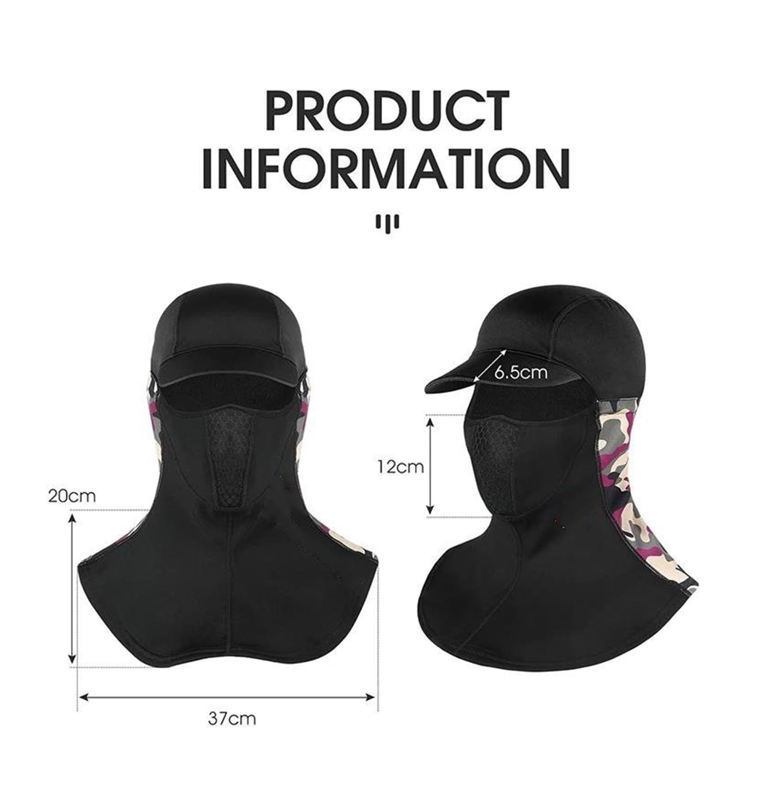 Winddicht Warm Sturmmaske Winddicht Halswärmer Wi Motorrad Halten Maske Winter Warm Radfahren Kappe Männer Frauen Sport Schal Hals Wärmer Ski Fahrrad Motorrad Laufende Kopf Kappe Fahrrad Hut(Black)