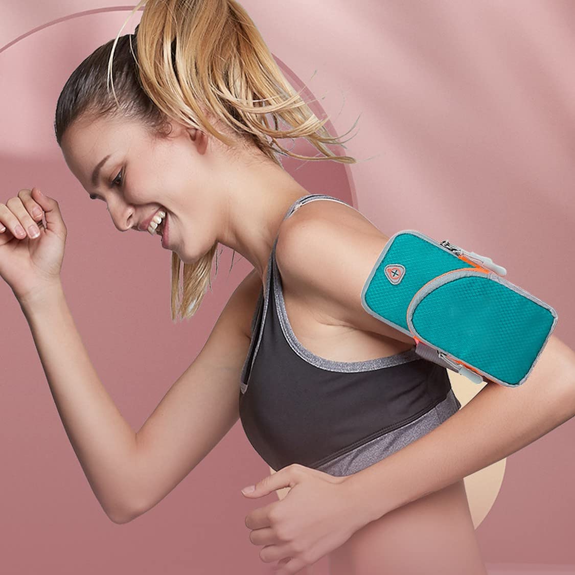 Wolpin Sports Armband for Mobile Phones | Waterproof, Adjustable Elastic Running & Gym Arm Bag for Fitness & Outdoor Exercise (Fits Phones Up to 6.0 Inch, Blue, Unisex) - Image 3 thumbnail