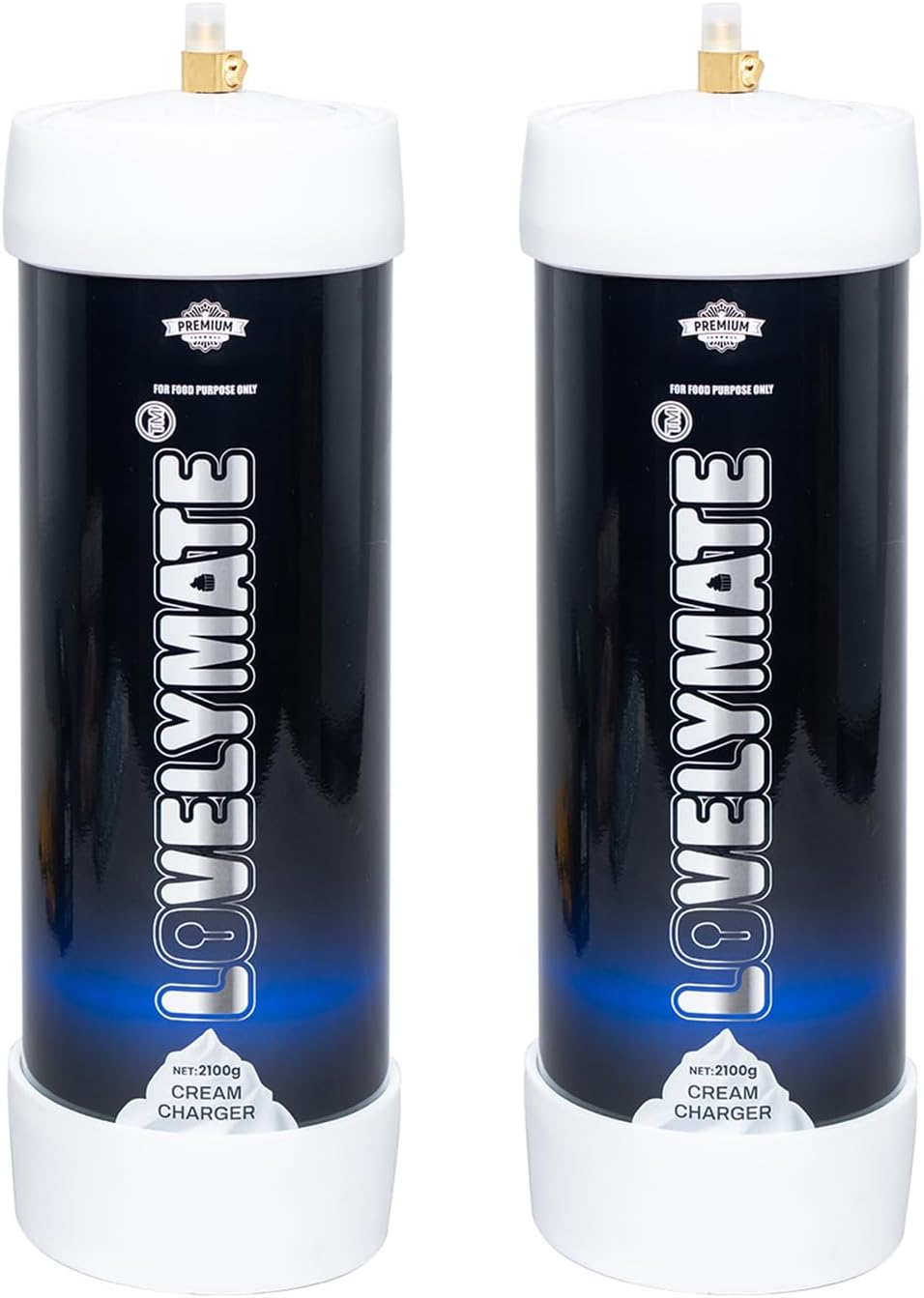 LovelyMate Whipped Cream Chargers 2100g 3.3L Food grade cylinder (2pc-2100g)