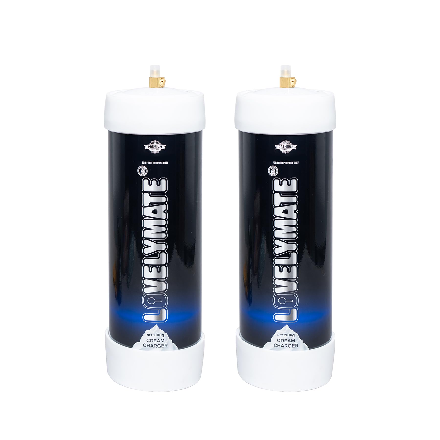 LovelyMate Whipped Cream Chargers 2100g 3.3L Food grade cylinder (2pc-2100g)