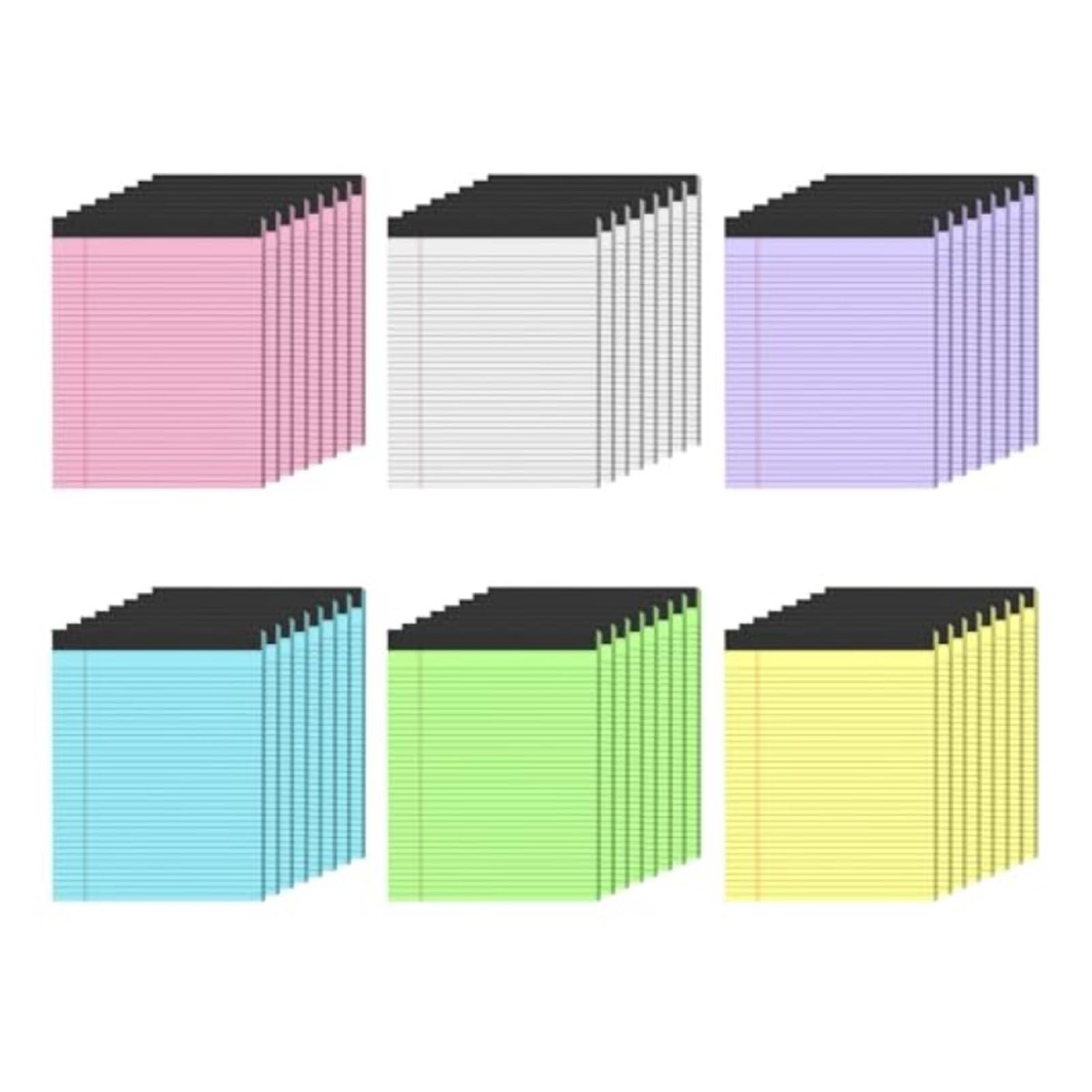 Lot de 4 blocs de papier coloré à lignes larges de 21,6 x 27,9 cm