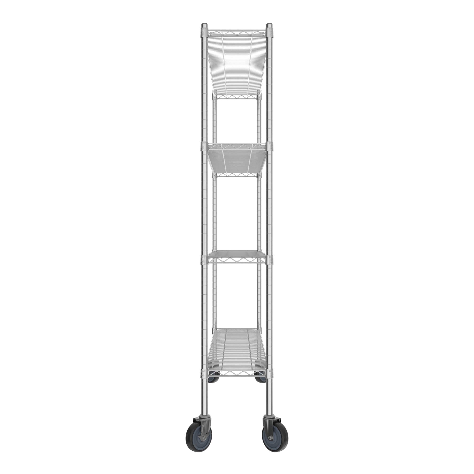 QUIET BOOK Commercial NSF Listed Chrome Mobile Wire Shelving Kit 12