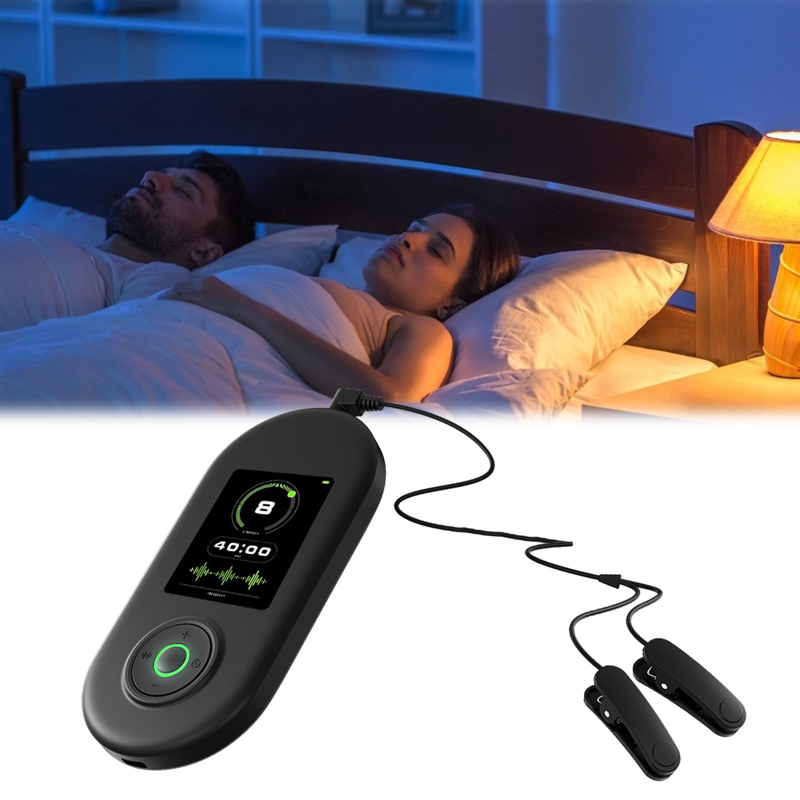 Dispositivo de ayuda para dormir avanzado, dispositivo de estimulación del nervio vago con clips para las orejas, 3 modos y 9 niveles de ajuste para el sueño, reduce la ansiedad, alivia la fatiga