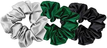 THXSILK Hair Silk Scrunchies Elastic Hair Bands Scrunchy Hair Ties Ponytail Ropes for Women Hair Accessories 6 Colors