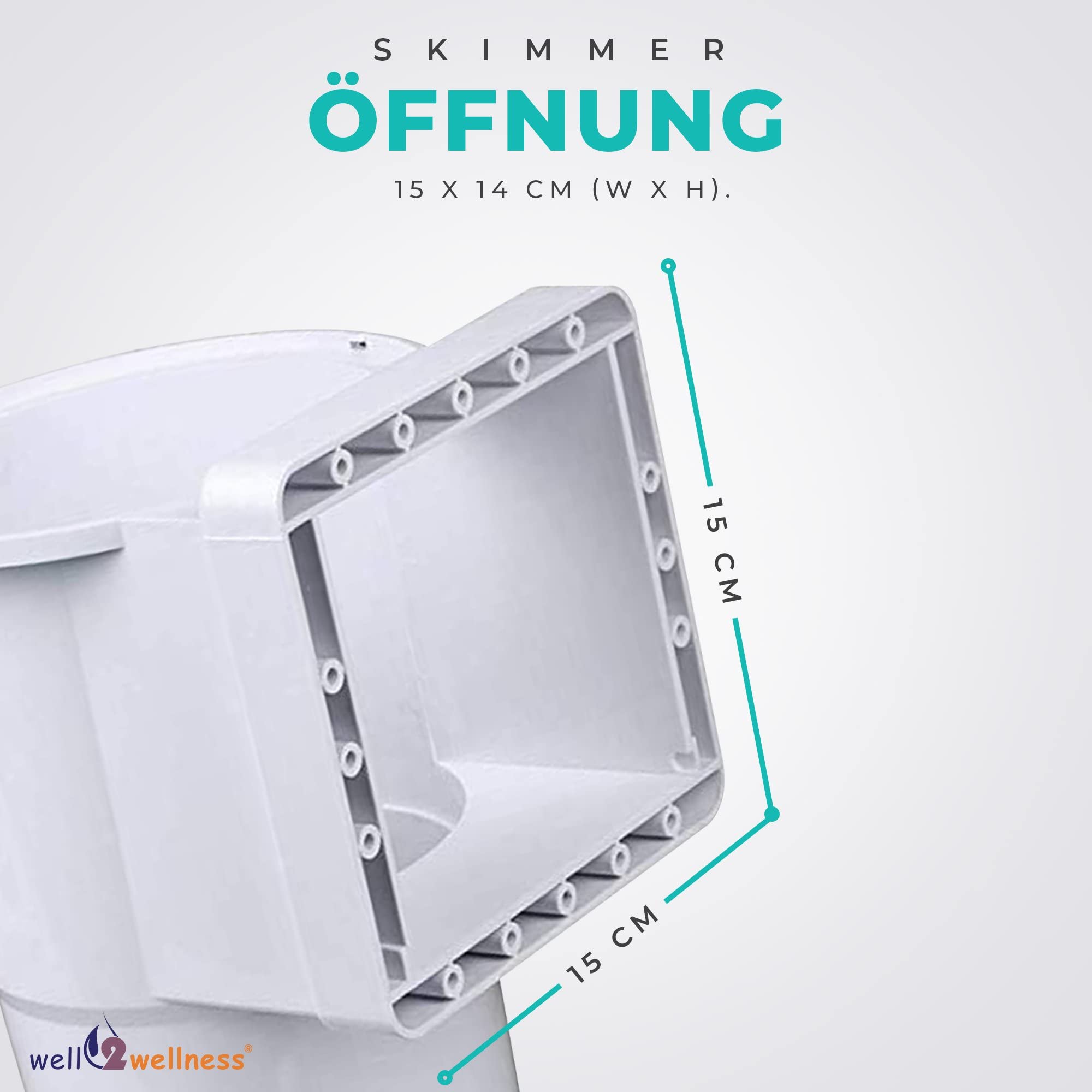 well2wellness Set de Skimmer de Piscina S1 – Juego de Skimmer de Superficie para Piscinas, Incluye Boquilla de Entrada | Juego completo, incluye boquilla de entrada
