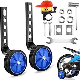 1 Paia Ruote Ausiliarie per Biciclette per Bambini, Rotelle Bicicletta Universali, Rotelle Regolabili Laterali per Biciclettas, Training Wheels per 12-20 Pollici Biciclettas (Blu)