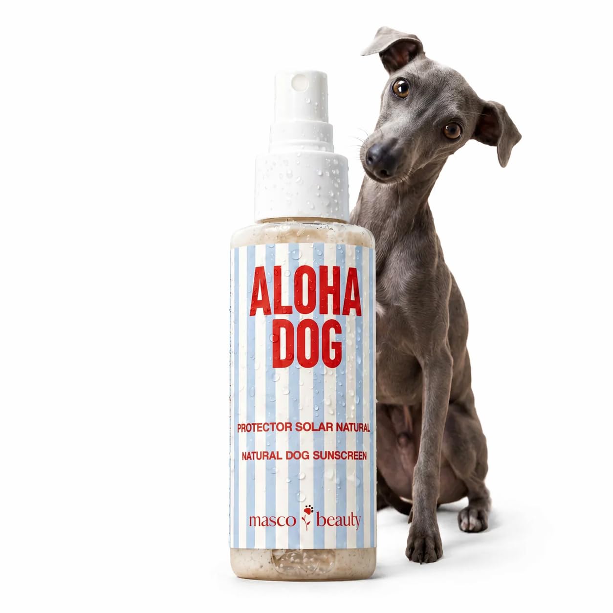 Protector Solar para Perros y Mascotas con SPF 30 en Spray Transparente de 100 ml con Citronella - Spray Solar Perro Resistente al Agua, Sunscreen Perro con Monoi Argán - Made in Spain