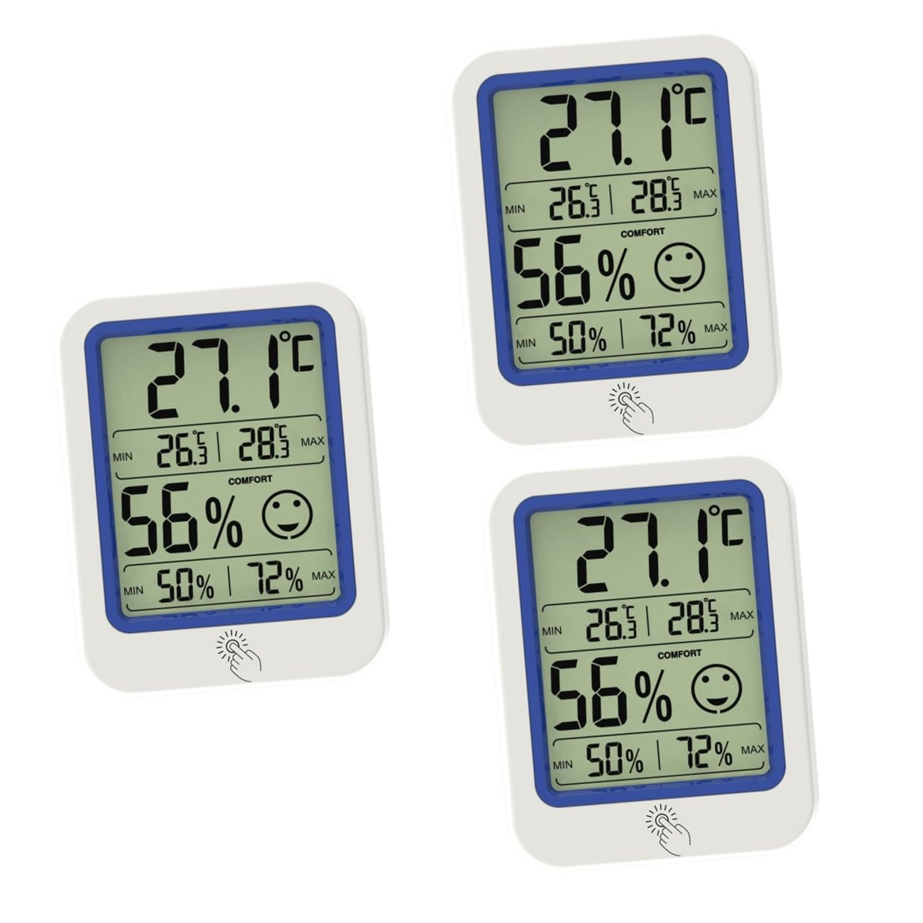 3 Pièces thermomètre termometre d intérieure thermometre intérieur thermometre electronique thermométre intérieur Moniteur de température électronique hygromètre câble Plastique