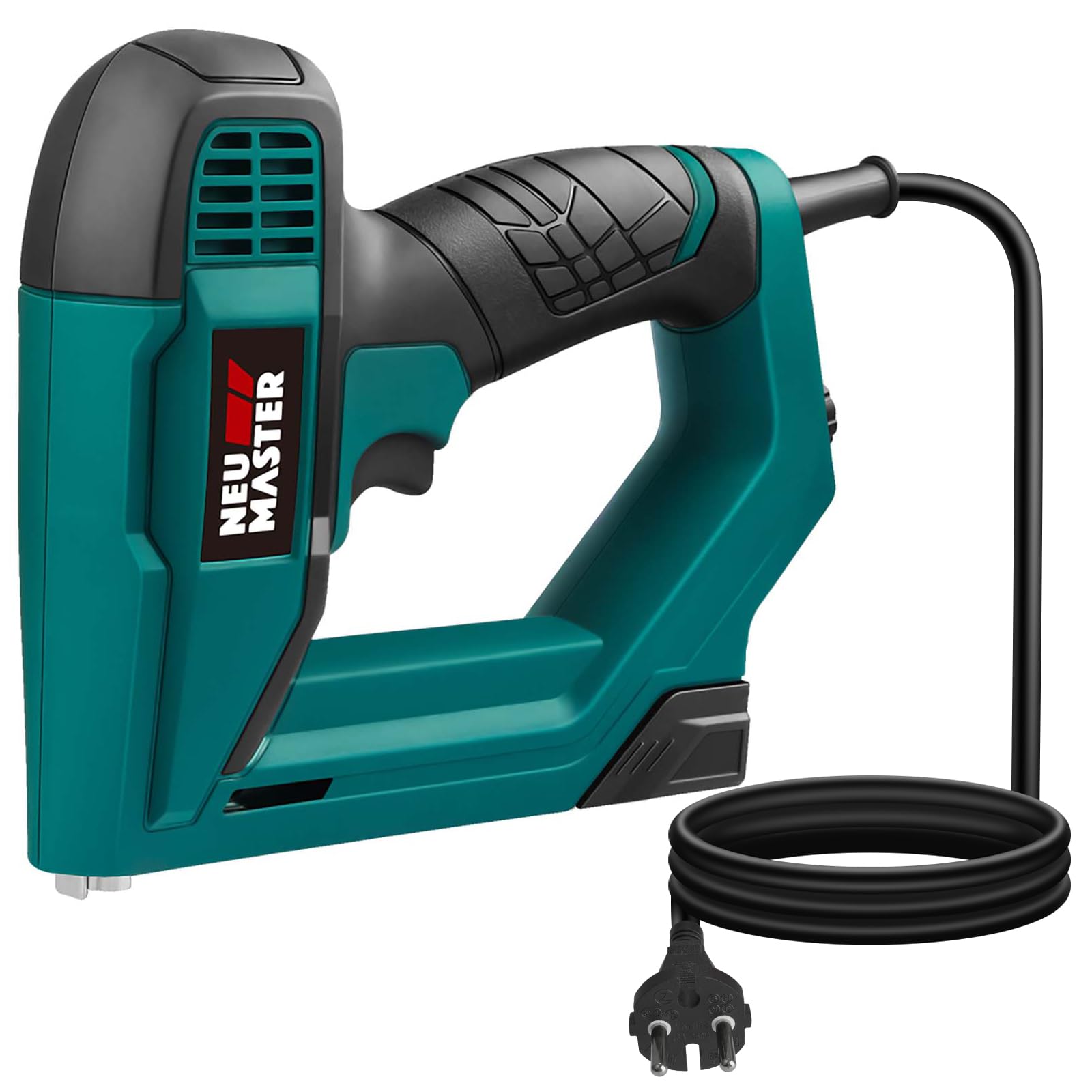 NEU MASTER Sparachiodi Elettrica, Graffettatrice/Chiodatrice Elettrica per DIY Tappezzeria Leggera/Legno/Lavori Tessili, Inclusi 400 Graffe e 200 Chiodi